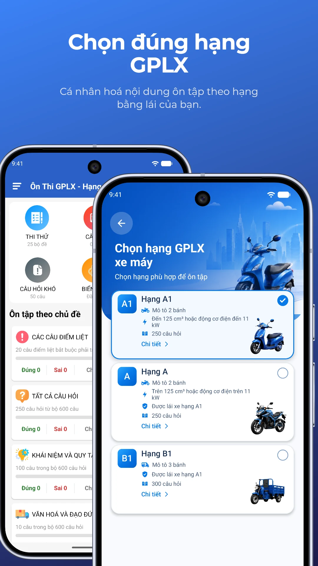 250 Câu Ôn Thi GPLX Xe Máy A1 screenshot